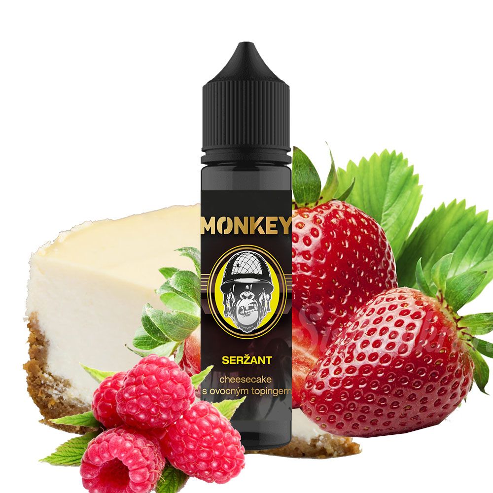 SERŽANT - chesecake s jahodovo-malinovým topingem - Monkey shake&vape 12ml Monkey liquid