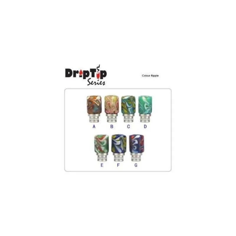 Drip Tip 510 - Colour Ripple (sklo+nerez.ocel) Green Sound